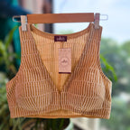 golden-beige-plunging-neckline-designer-blouse
