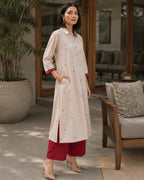 Ivory Handloom Cotton Kurta Set