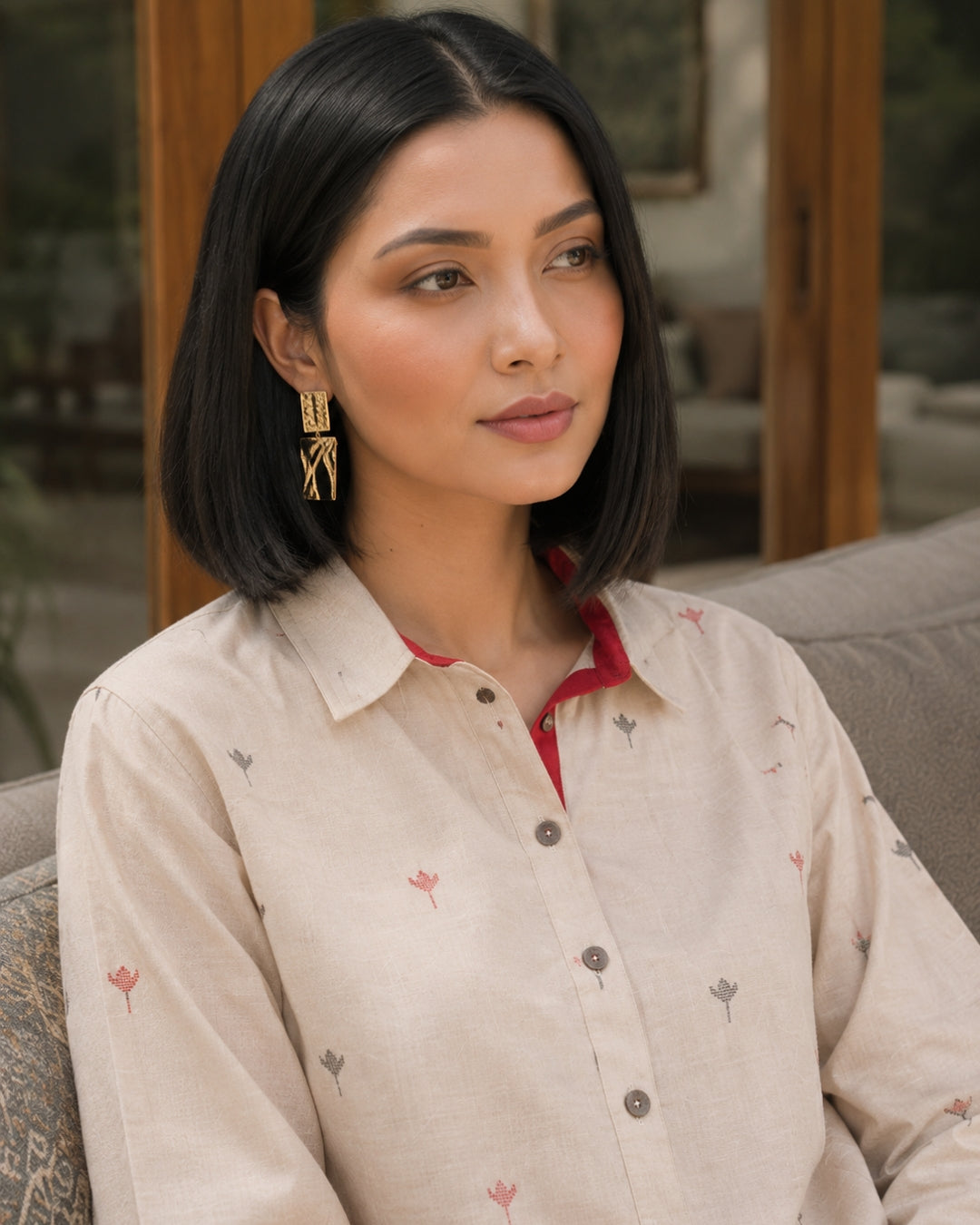 Ivory Handloom Cotton Kurta Set