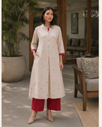 Ivory Handloom Cotton Kurta Set