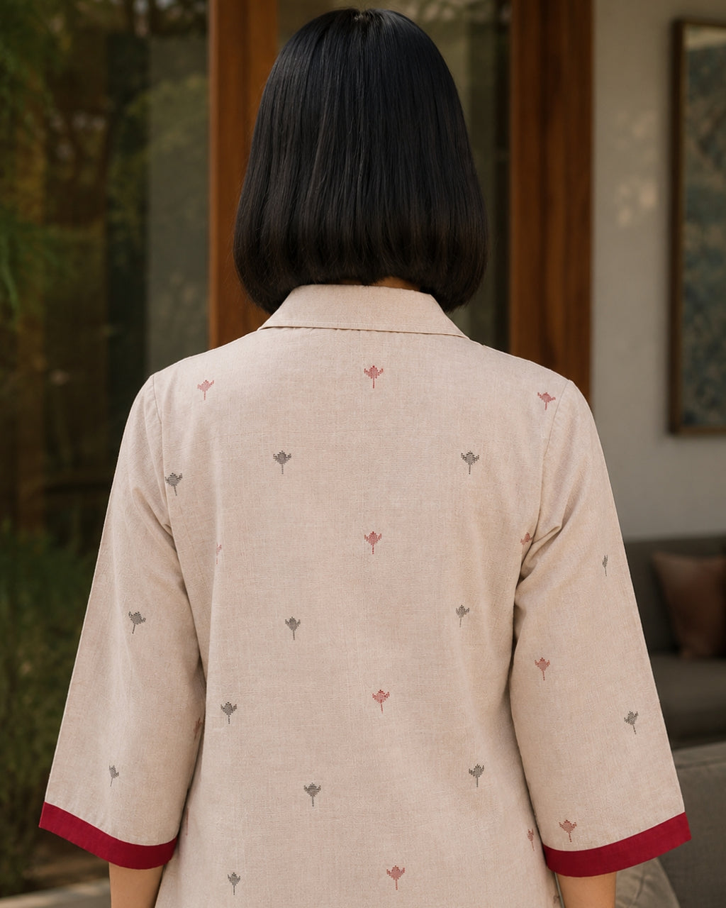 Ivory Handloom Cotton Kurta Set