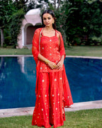 Red Sassy Sharara Set 