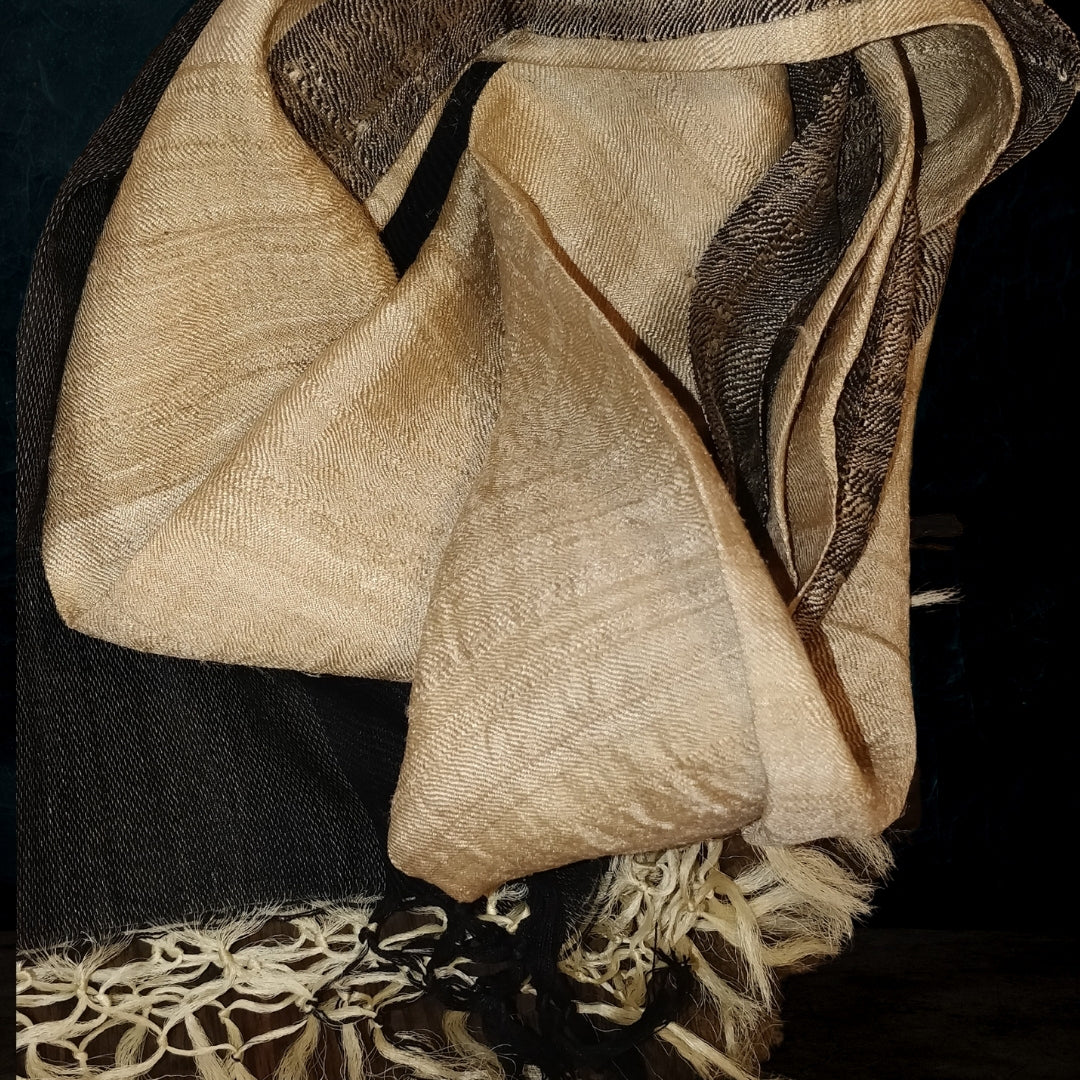 Handwoven Silk - Eri Spun Stoles _Natural