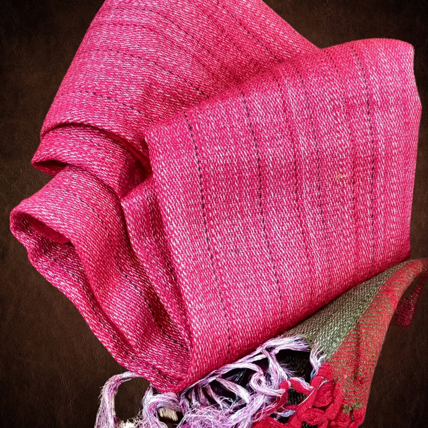Handwoven Silk - Eri Spun Stoles _Pink
