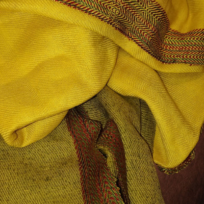 Handwoven Silk - Eri Spun Stole _ Yellow