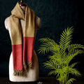 Handwoven  Eri - Tussar Silk Shawl/Stole_ Rust Red