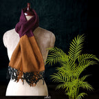 Handwoven Silk - Eri Spun Stoles _Burgundy