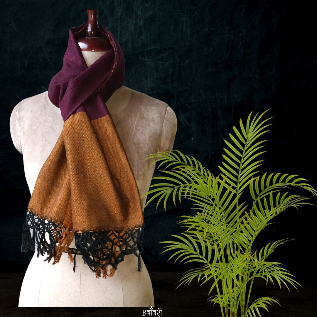 Handwoven Silk - Eri Spun Stoles _Burgundy