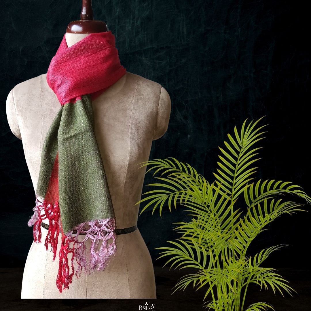 Handwoven Silk - Eri Spun Stoles _Pink