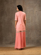 Peach Color Kurta Sharara Set