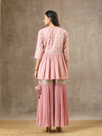 Peplum Sharara Set in Onion Pink Color