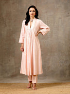 Woven Cotton Ensemble Powder Pink Color- Set of 2
