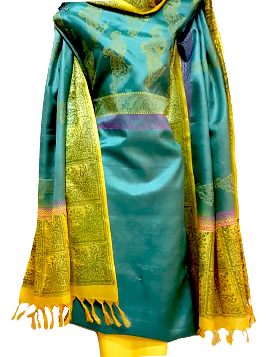 Hand Block Printed Tussar Silk Ensemble BBETU19