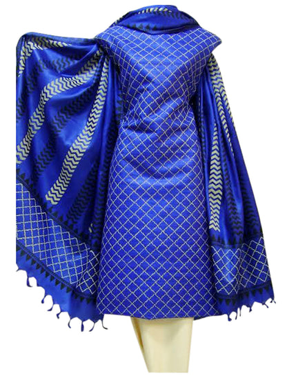 Hand Block Printed Tussar Silk Ensemble BBETU61
