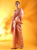 Nude Pink Pure Kataan Silk Saree with Meenakari Jaal