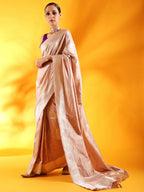 Beige Kataan Silk Saree with Beautiful Butterfly Motifs