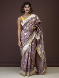 Pure Banarasi Kataan Silk Saree with Crane Bird Motifs.