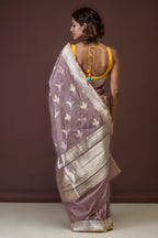 Pure Banarasi Kataan Silk Saree with Crane Bird Motifs.