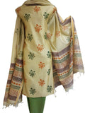 Block Printed Chanderi Silk Set_Beige